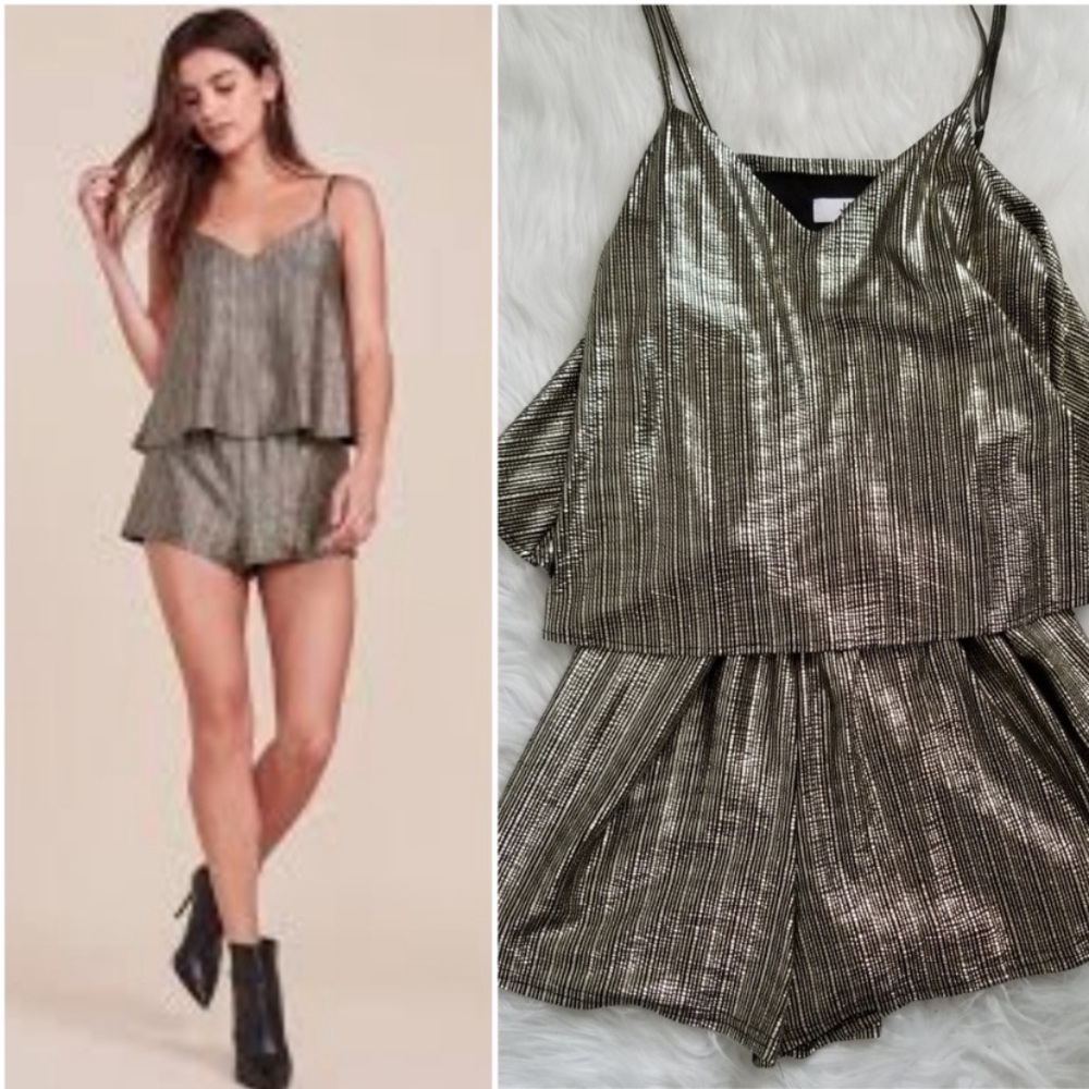 NWOT BB Dakota Show Biz Metallic Knit Romper